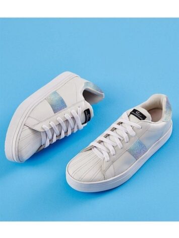 CAJUBRASIL 6810 Tennis Sneaker Shoes White Silver Stripe