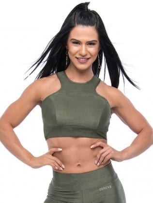 BFB Activewear Cropped Top Stronger – Green