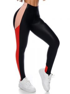 Let's Gym Fitness Fantasy Leggings - Black/Red